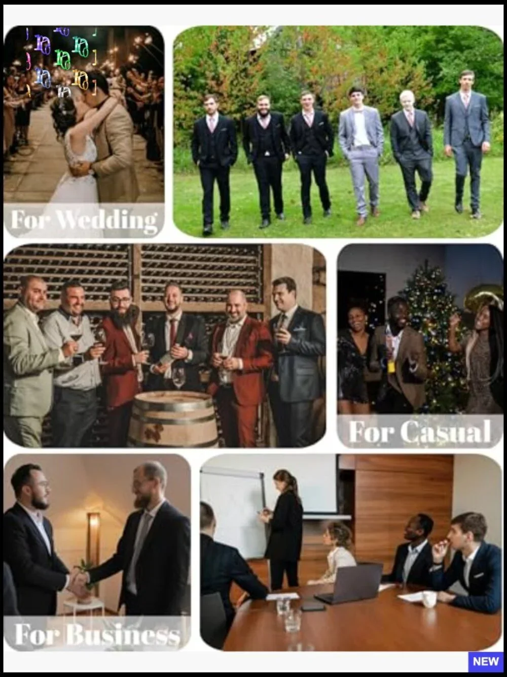 Slim Fit Three-Piece Suit Set Modern Formal Blazer Vest Pants Elegant